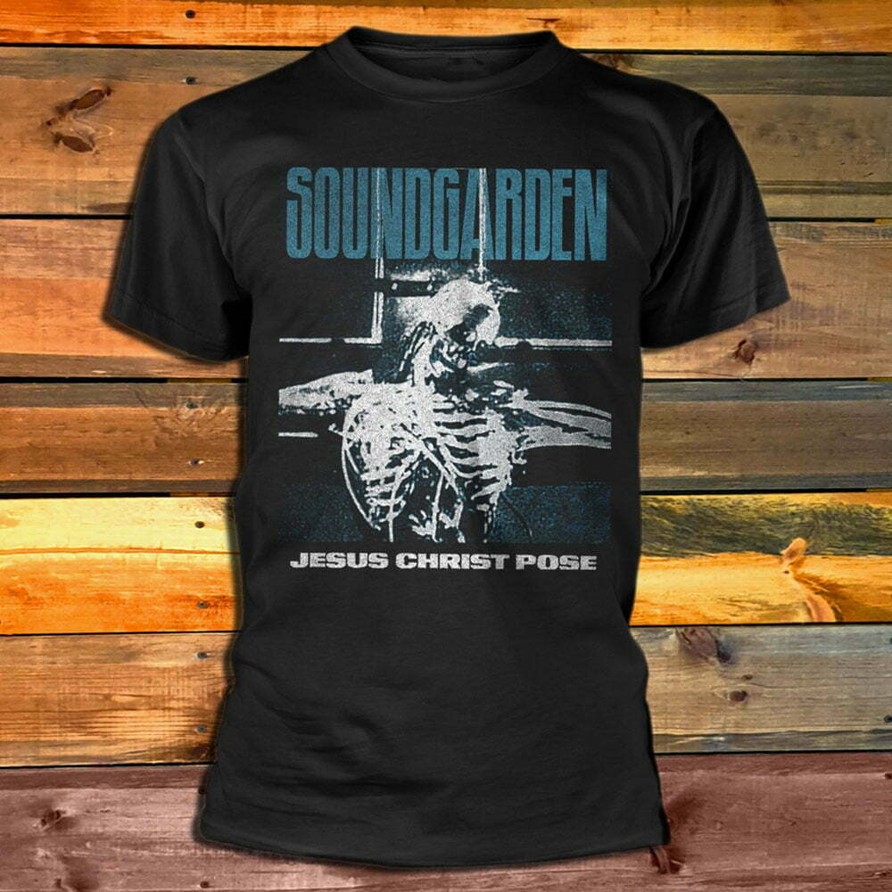 Soundgarden T Shirt Jesus Christ Pose Distressed Logo Official Mens New  Black | Fruugo IE