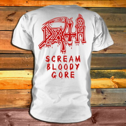 Тениска Death Scream Bloody Gore F&B white гръб