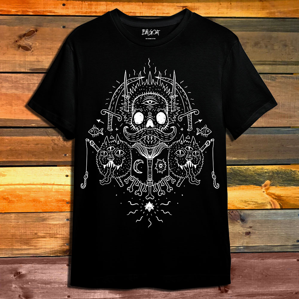 Тениска EVILGOAT Skull With Cats