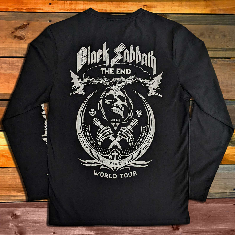 Тениска с дълъг ръкав Black Sabbath The End Mushroom Cloud гръб