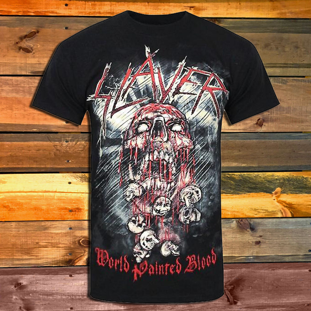 Тениска Slayer World Painted Blood Skull