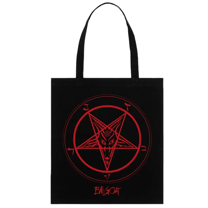 Платнена чанта EVILGOAT Goat pentagram red