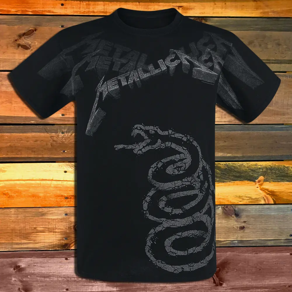 Тениска Metallica Black Album faded аll оver