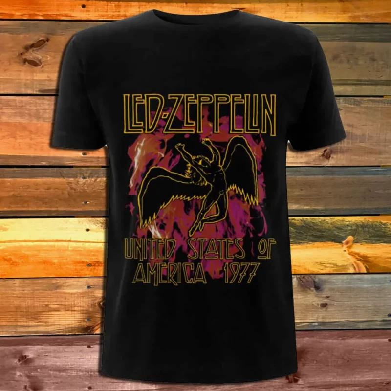 Тениска Led Zeppelin Black Flames
