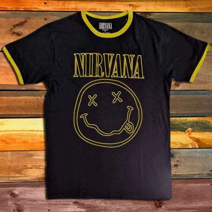 Тениска Nirvana Happy Face black