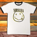 Тениска Nirvana - Double Happy Face - white