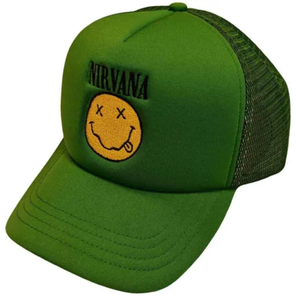 Шапка с козирка Nirvana - Logo & Happy Face - mesh