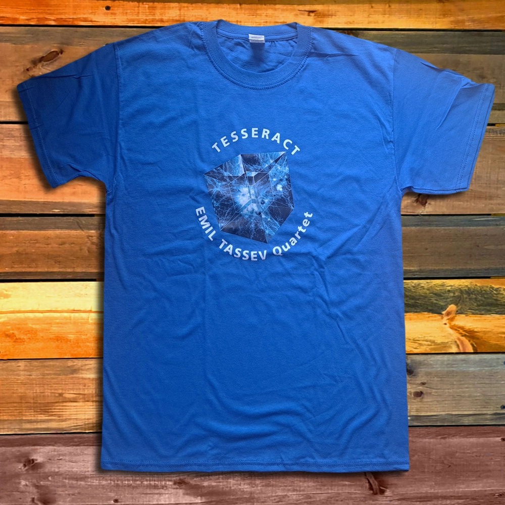 Emil Tassev Quartet Tesseract blue t-shirt Тениска Емил Тесев Квартет Tesseract blue