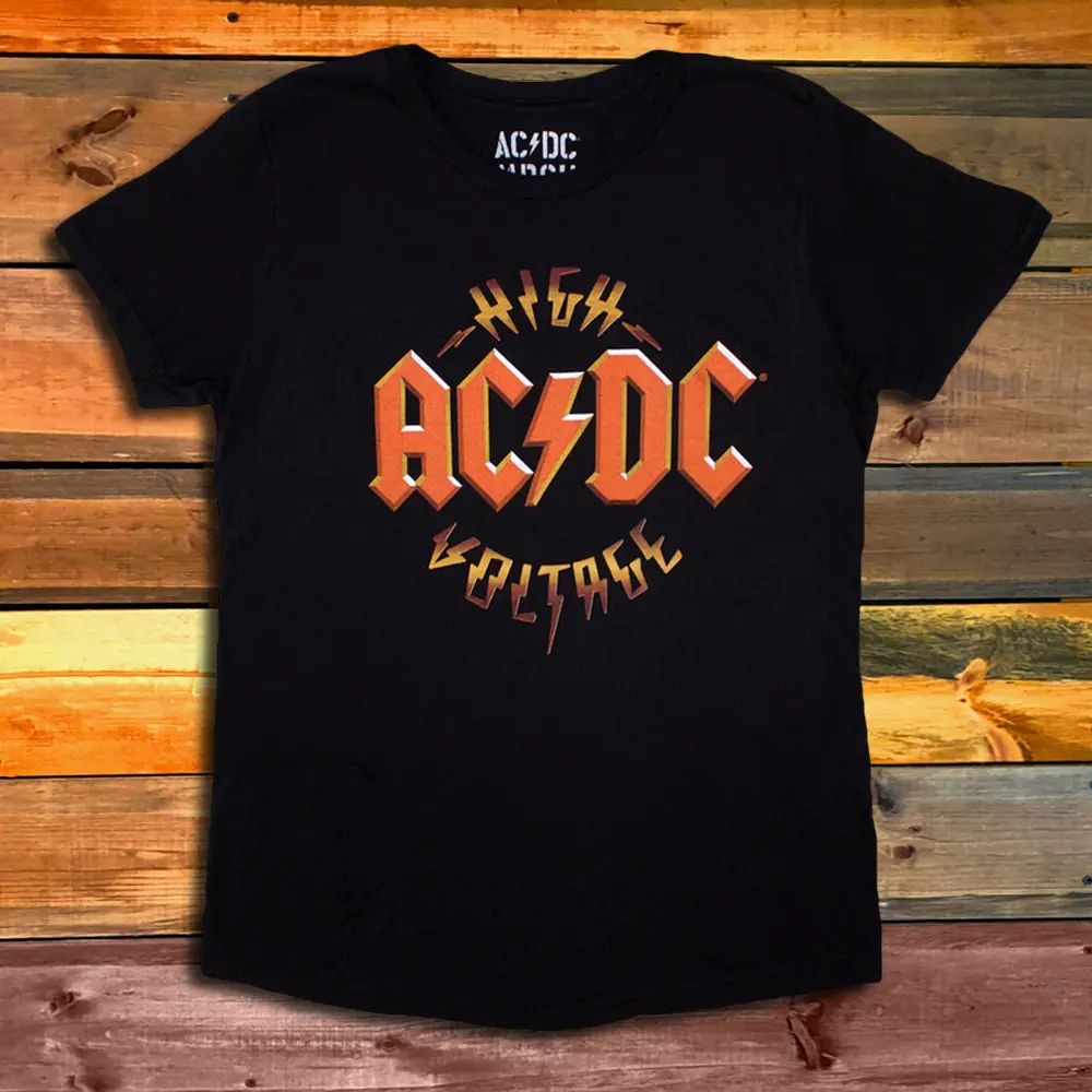 AC/DC High Voltage lady t-shirt Дамска Тениска AC/DC High Voltage